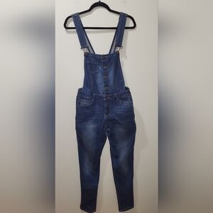 Wax Stylish Blue Denim Overalls Size M